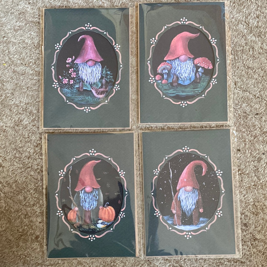 Set of all four seasons of gnomes