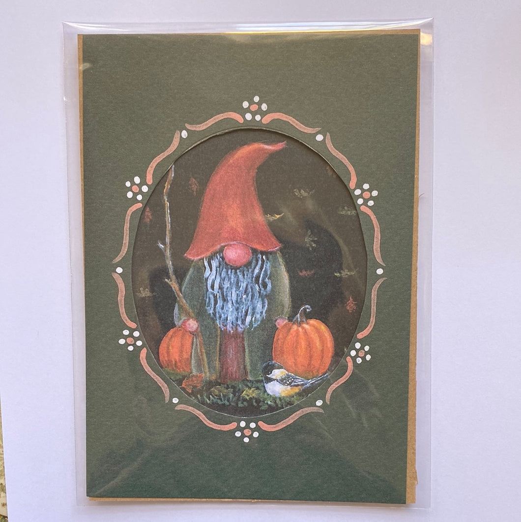 Fall gnome, 5x7 matted