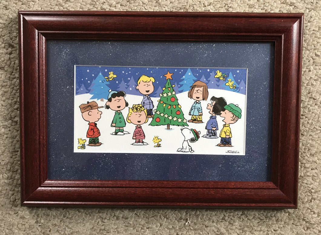 “Peanuts gang” Christmas - framed 9x12