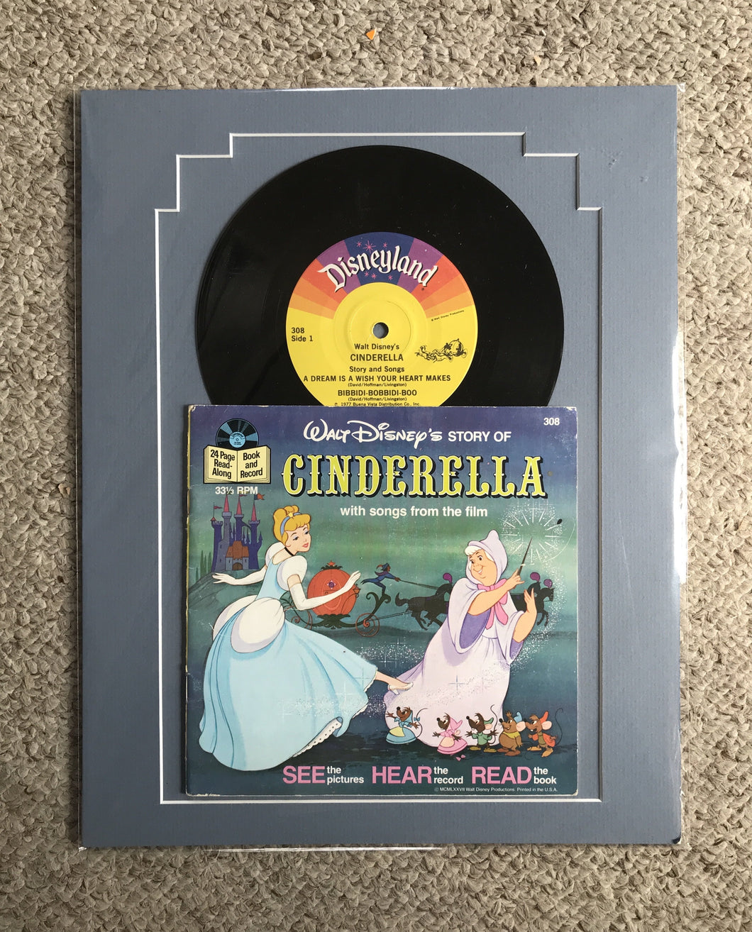 Cinderella- matted record and book, 1977