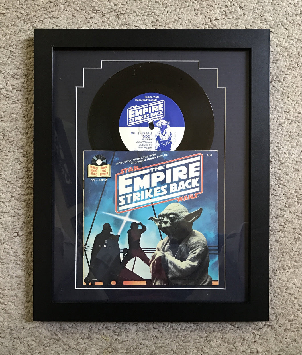“Empire strikes back” 1979 framed record and book