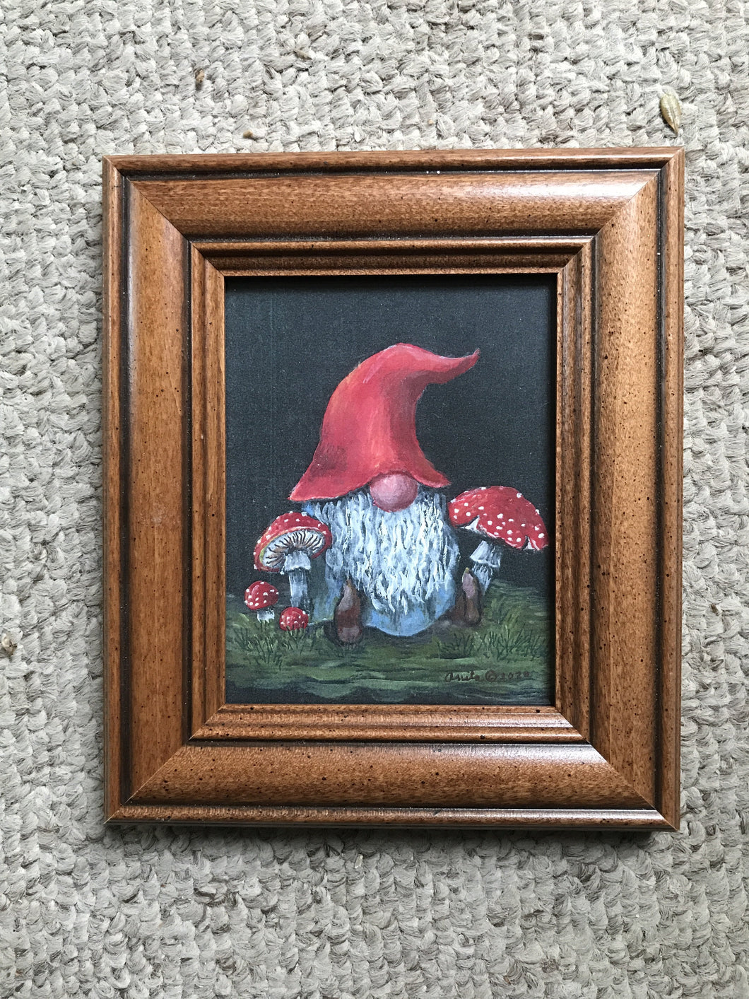 Summer gnome with mushroom 4x5”