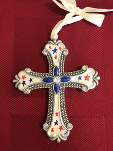 Hand painted Patriotic cross