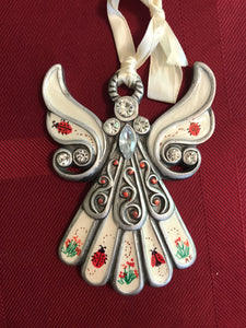 Hand painted angel with lady bugs