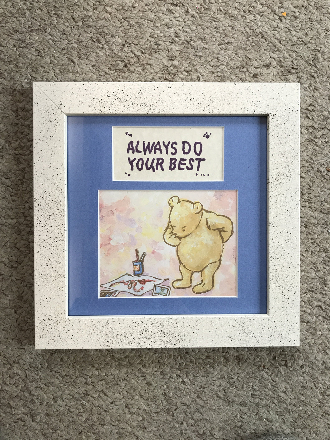 Vintage Pooh card with quote, 8x8